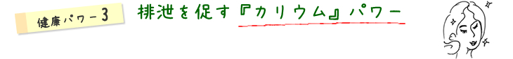 健康パワー3排泄を促す『カリウム』パワー